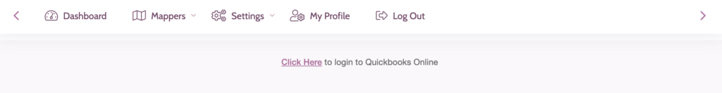 Connect to QuickBooks Online Screen
